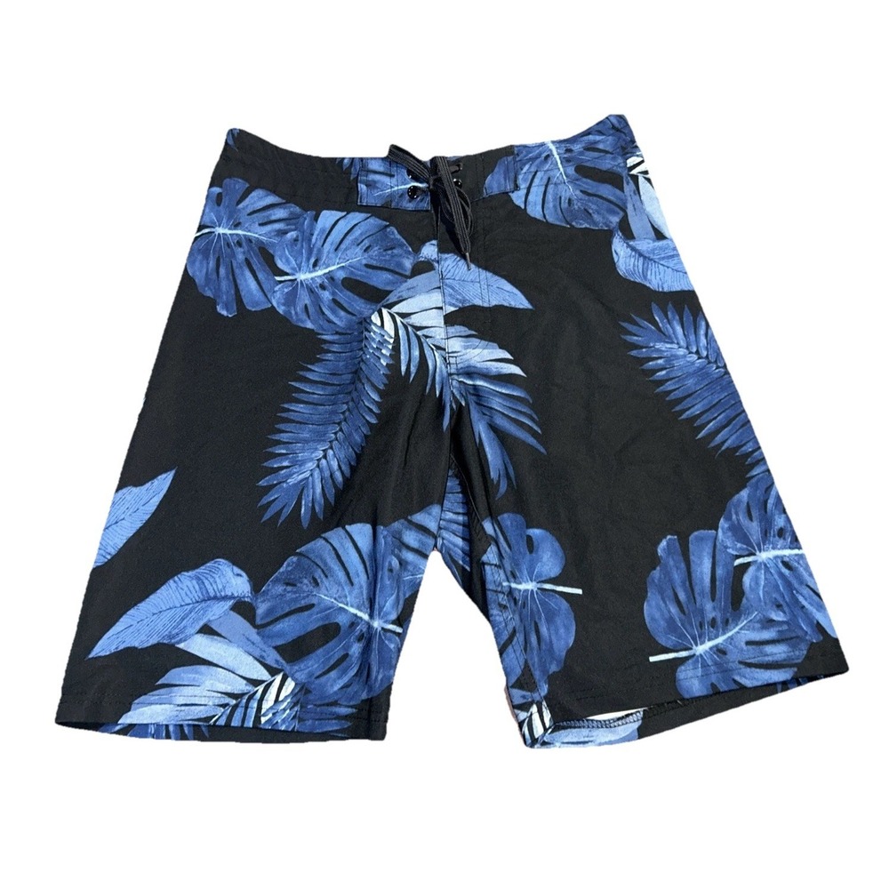 Old Navy California Swim/Board Shorts Men's Size 30 Black/Blue Tropical Print
